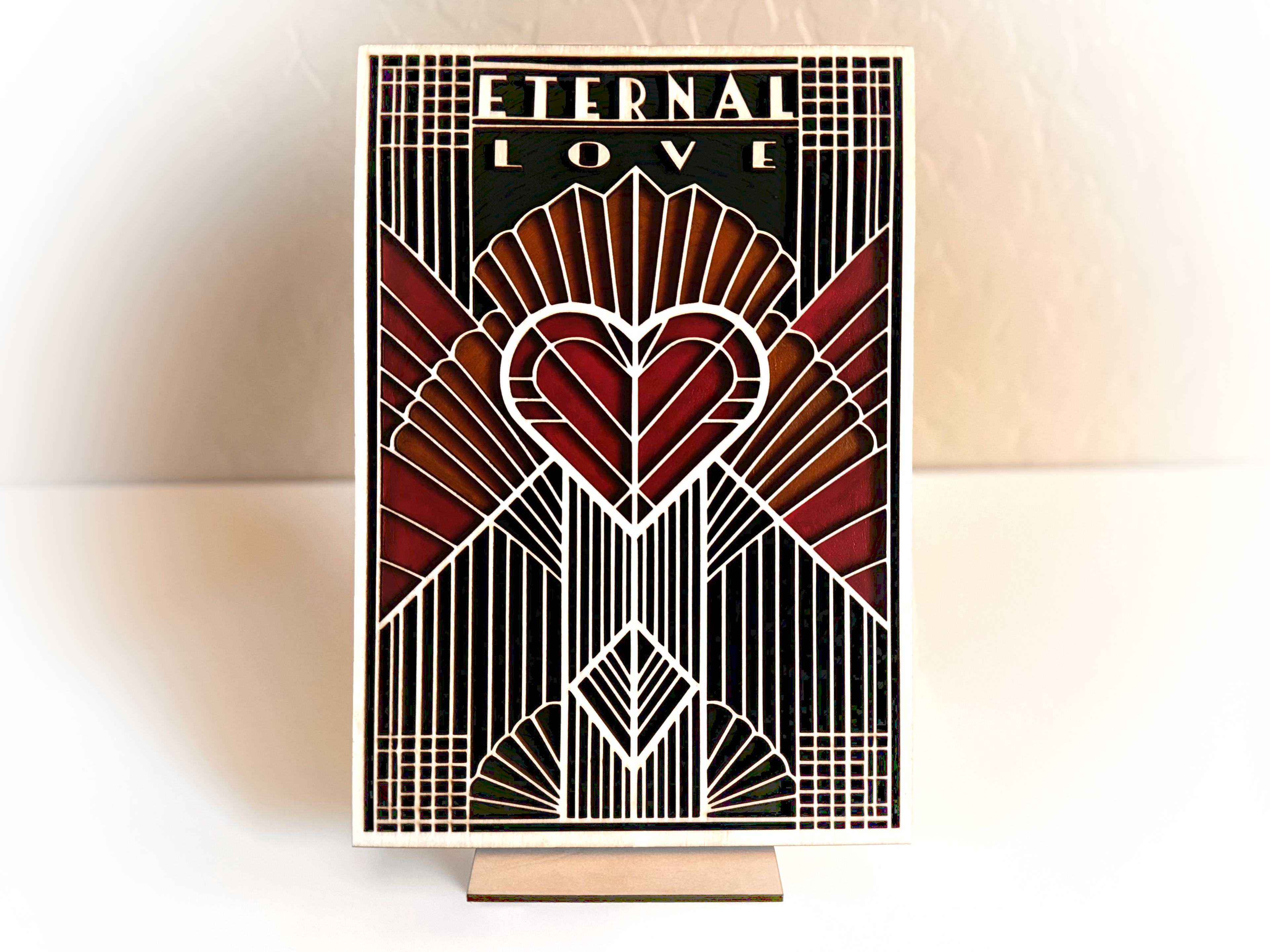 3d Houten valentijns kaart