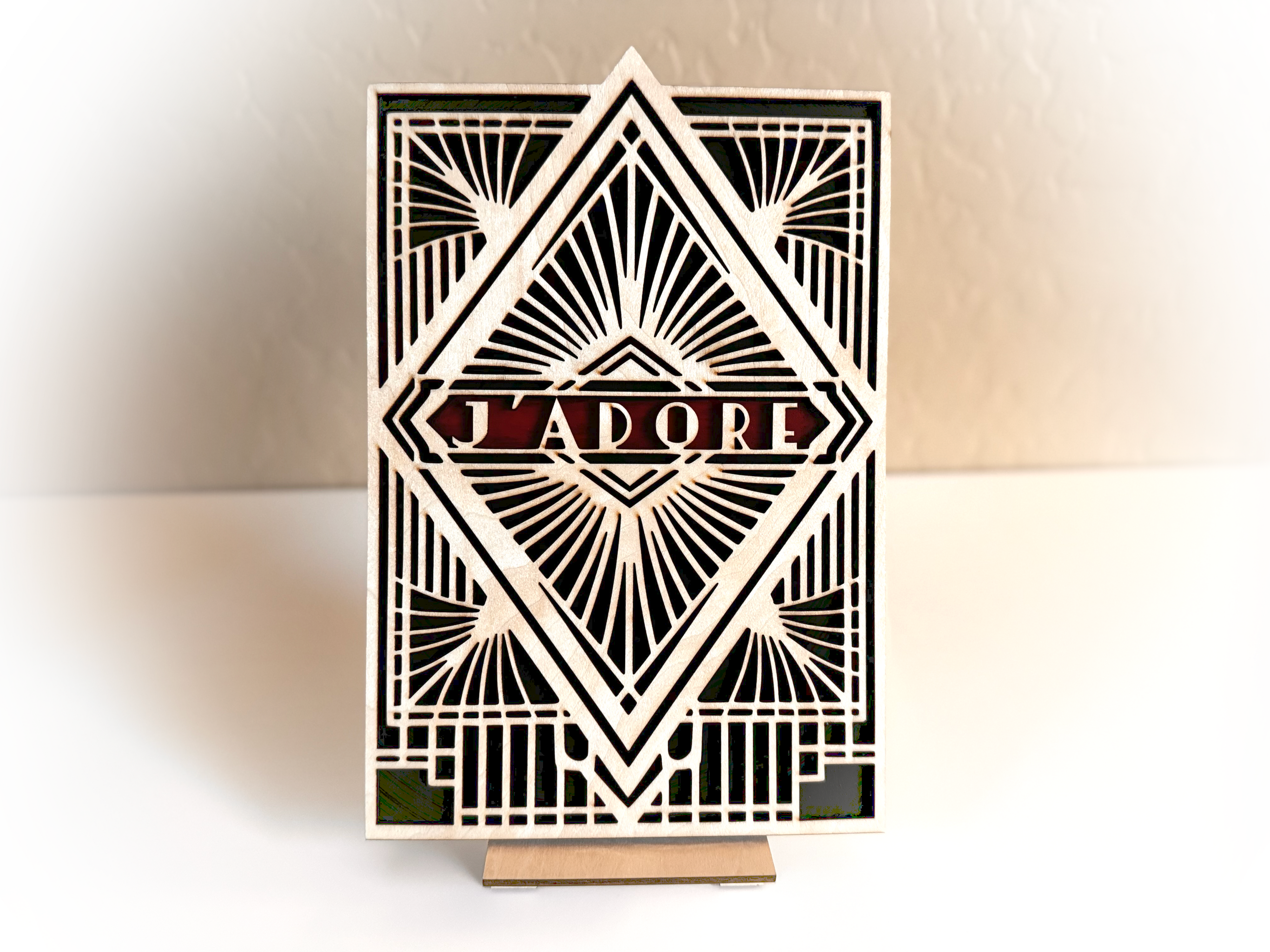 3d Houten valentijns kaart