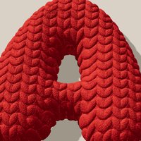 Bubble letter met patroon breisel