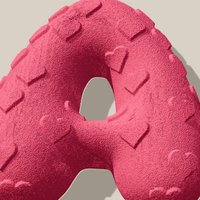 Bubble letter met patroon hartjes